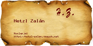 Hetzl Zalán névjegykártya
