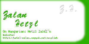 zalan hetzl business card